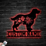 Animals Pets Metal Sign Custom Flower English Cocker Spaniel Dog 1