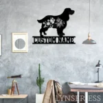 Animals Pets Metal Sign Custom Flower English Cocker Spaniel Dog 1