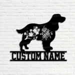 Animals Pets Metal Sign Custom Flower English Cocker Spaniel Dog 1