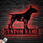 Animals Pets Metal Sign Custom Flower Miniature Bull Terrier 1