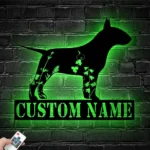 Animals Pets Metal Sign Custom Flower Miniature Bull Terrier 1