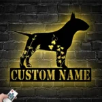 Animals Pets Metal Sign Custom Flower Miniature Bull Terrier 1