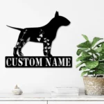Animals Pets Metal Sign Custom Flower Miniature Bull Terrier 1
