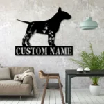 Animals Pets Metal Sign Custom Flower Miniature Bull Terrier 1