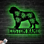 Animals Pets Metal Sign Custom Flower Newfoundland Dog 1