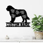 Animals Pets Metal Sign Custom Flower Newfoundland Dog 1