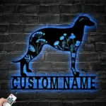 Animals Pets Metal Sign Custom Flower Scottish Deerhound 1