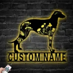 Animals Pets Metal Sign Custom Flower Scottish Deerhound 1