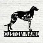 Animals Pets Metal Sign Custom Flower Scottish Deerhound 1