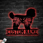 Animals Pets Metal Sign Custom Flower Shih Tzu Dog 1