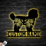 Animals Pets Metal Sign Custom Flower Shih Tzu Dog 1
