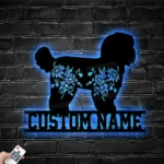 Animals Pets Metal Sign Custom Flower Shih Tzu Dog 1