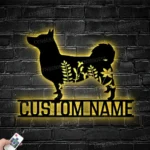 Animals Pets Metal Sign Custom Flower Swedish Vallhund 1