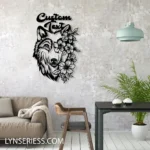 Animals Pets Metal Sign Custom Flower Wolf 1
