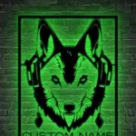 Animals Pets Metal Sign Custom Game Fox Headphone 1