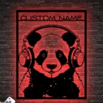 Animals Pets Metal Sign Custom Game Panda Headphone 1