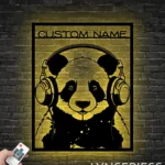 Animals Pets Metal Sign Custom Game Panda Headphone 1