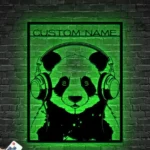 Animals Pets Metal Sign Custom Game Panda Headphone 1
