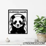 Animals Pets Metal Sign Custom Game Panda Headphone 1