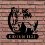 Animals Pets Metal Sign Custom Sleeping Panda 1