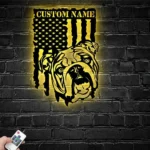 Animals Pets Metal Sign Custom Us Flag English Bulldog 1