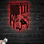 Animals Pets Metal Sign Custom Us Flag English Bulldog 1