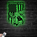 Animals Pets Metal Sign Custom Us Flag English Bulldog 1