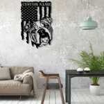 Animals Pets Metal Sign Custom Us Flag English Bulldog 1
