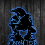 Animals Pets Metal Sign Custom Witch And Raven 1