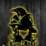 Animals Pets Metal Sign Custom Witch And Raven 1