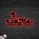 Animals Pets Metal Sign Custom Women Dogs Walking 1