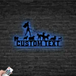 Animals Pets Metal Sign Custom Women Dogs Walking 1