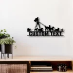 Animals Pets Metal Sign Custom Women Dogs Walking 1