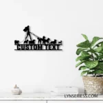 Animals Pets Metal Sign Custom Women Dogs Walking 1