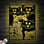Animals Pets Metal Sign Detailed Nordic Cats 1