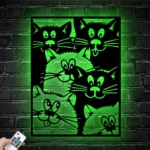 Animals Pets Metal Sign Detailed Nordic Cats 1