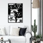 Animals Pets Metal Sign Detailed Nordic Cats 1