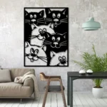 Animals Pets Metal Sign Detailed Nordic Cats 1