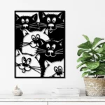 Animals Pets Metal Sign Detailed Nordic Cats 1