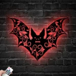 Animals Pets Metal Sign Floral Bat 1