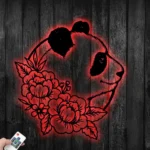 Animals Pets Metal Sign Flower Panda Bear 1