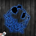Animals Pets Metal Sign Flower Panda Bear 1