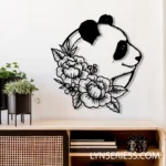 Animals Pets Metal Sign Flower Panda Bear 1