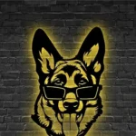 Animals Pets Metal Sign German Shepherd In Frosted Glass 1