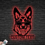 Animals Pets Metal Sign German Shepherd In Frosted Glass 1