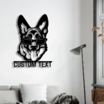 Animals Pets Metal Sign German Shepherd In Frosted Glass 1