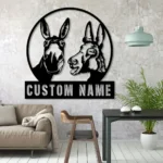 Animals Pets Metal Sign Humorous Two Donkey 1