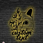 Animals Pets Metal Sign Kitten Floral 1