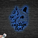 Animals Pets Metal Sign Kitten Floral 1