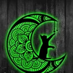 Animals Pets Metal Sign Kitten On Moon 1
